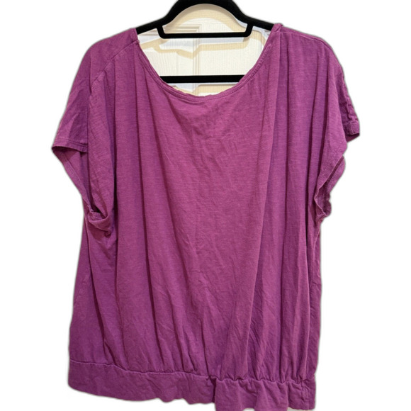 Women's Jewel Tone Stretchy Cotton Purple Lane Bryant V-Neck Top 18/20 - Picture 2 of 3